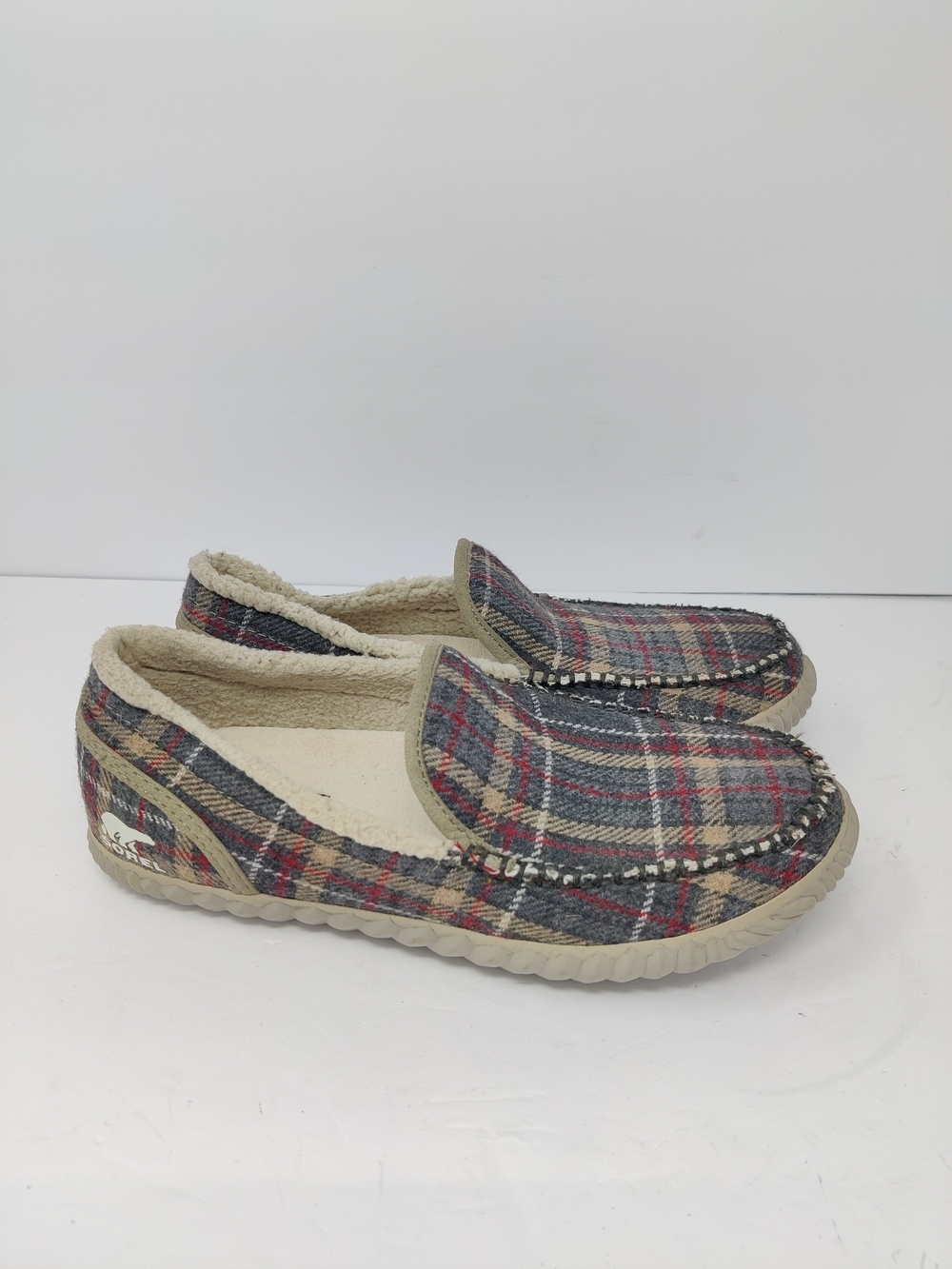 Sorel Plaid Faux Fur Lined Moc Slippers Men's 8 NM3870-271
